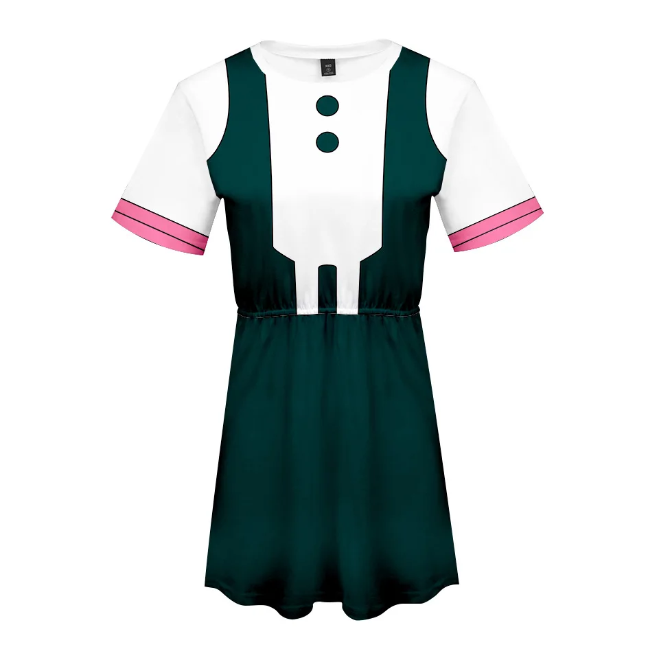 Костюм для косплея My Hero actoria bokua no Asui Tsuyu OCHACO URARAKA летнее платье женское модное