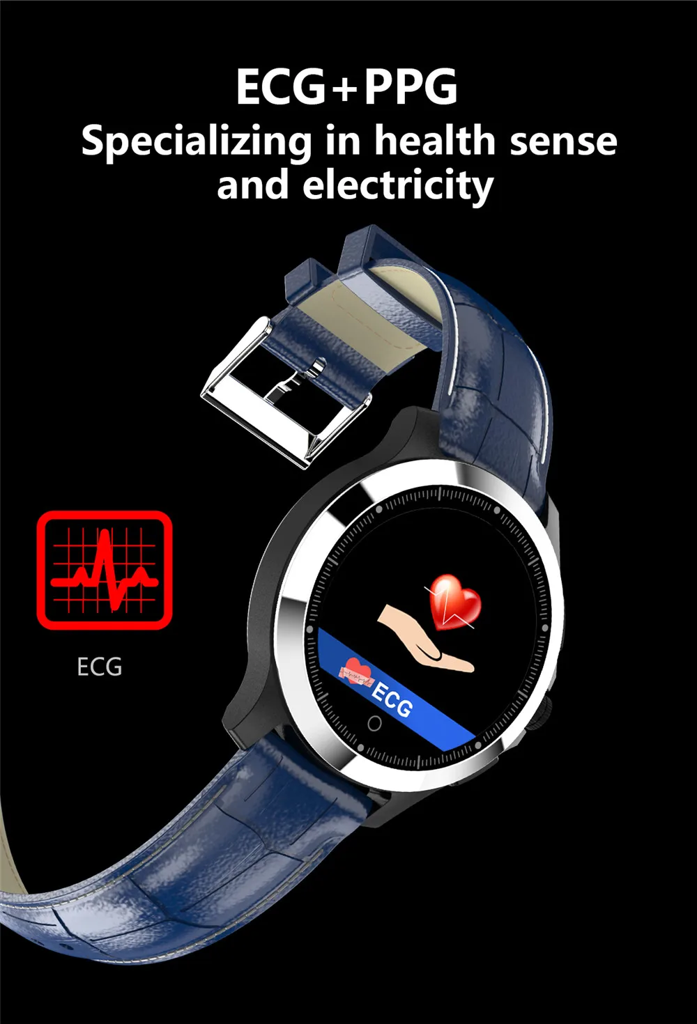 ЭКГ+ PPG фитнес-браслет W8 Смарт-часы кровяное давление монитор сердечного ритма шагомер Водонепроницаемый Бизнес смарт-браслет для мужчин