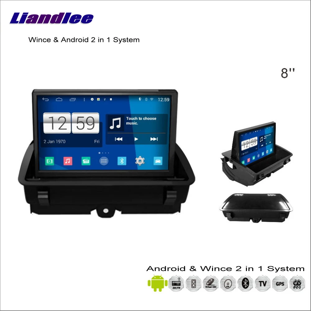 Liandlee для Audi Q3/A1 2011~ Автомобильный Радио CD DVD плеер gps Nav Navi навигация Advanced Wince& Android 2 в 1 S160 система