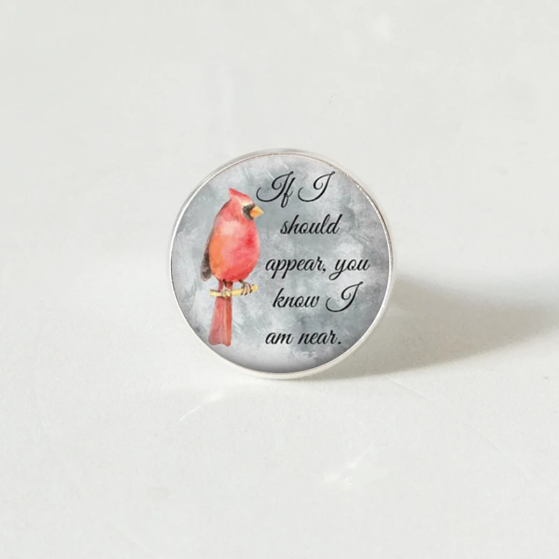 Cardinal Jewelry parrot ring Red Bird round glass Christmas gift for him or her | Украшения и аксессуары