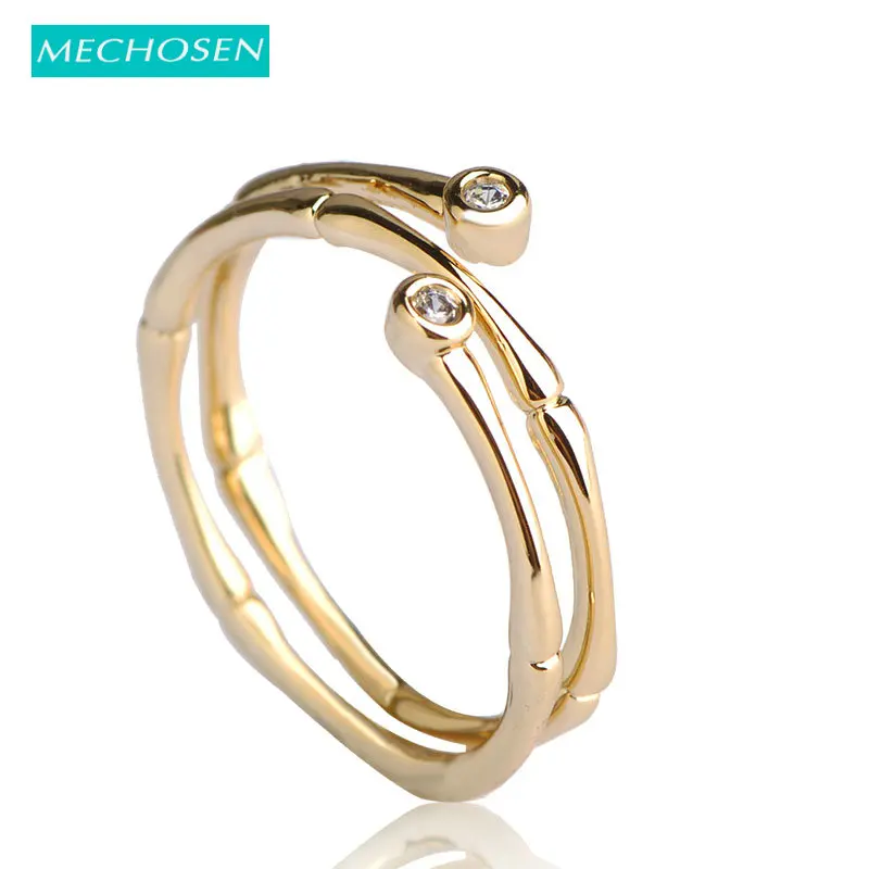 MECHOSEN Fashion AAAAA Zircon Thin Rings Quality Trust Worthy Copper Anneaux Jewelry Simple Noble Tail Women bague homme | Украшения и