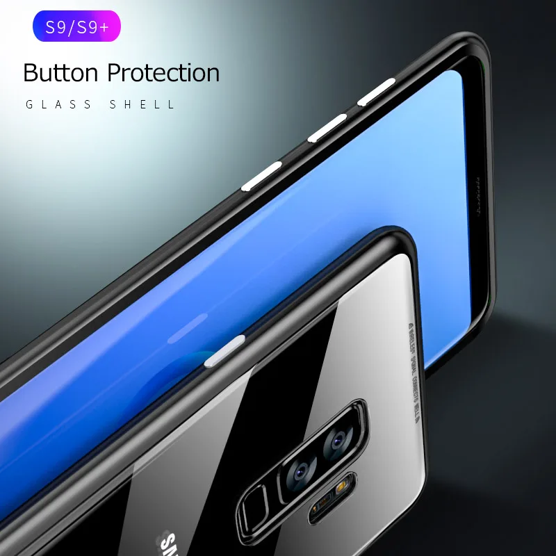 Для Samsung Galaxy S8 чехол Магнитный Флип-закаленное Стекло на заднюю часть роскошный