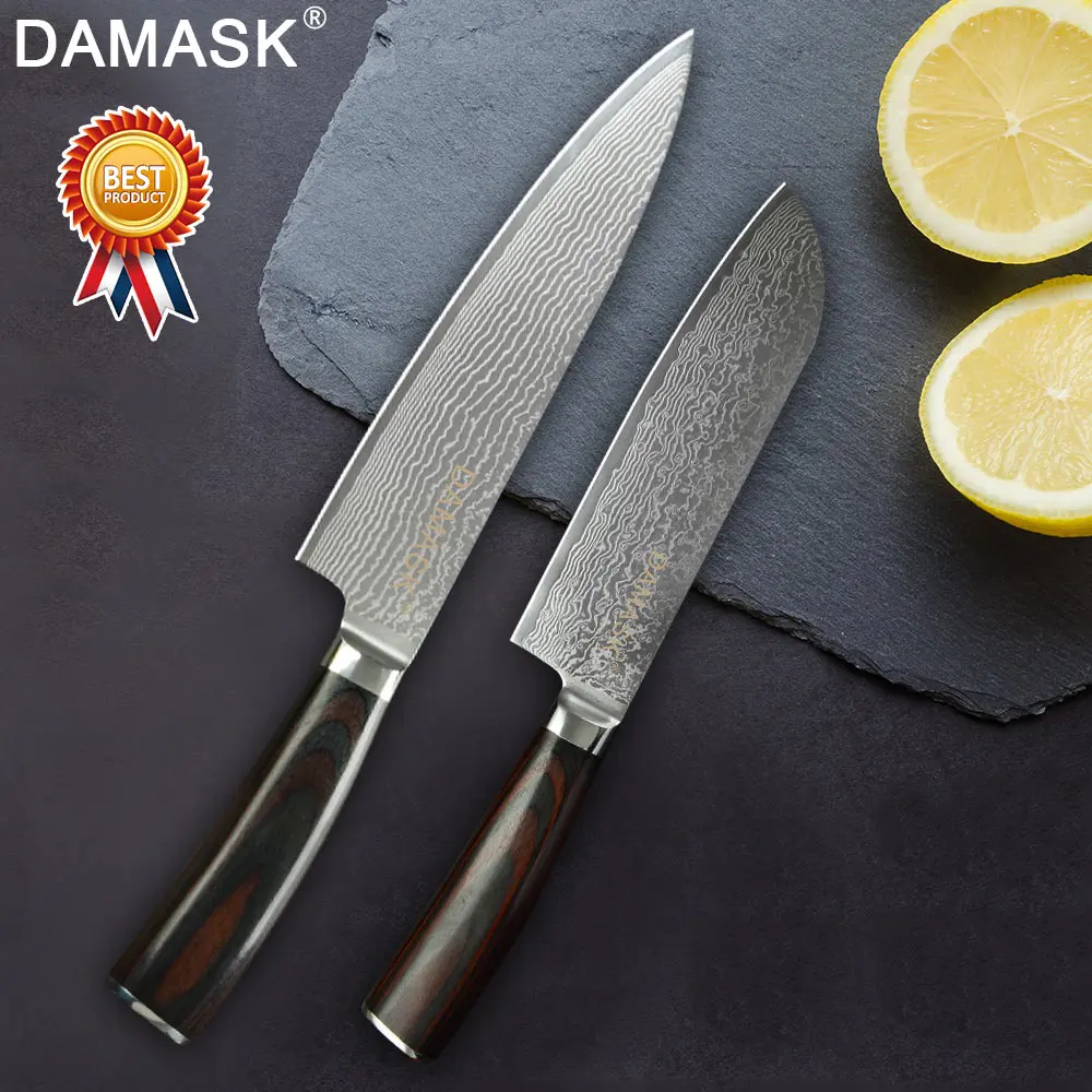 Damask 8 &quotшеф-повара 8&quot нарезка 7 &quotсантоку 7&quot разделка японские Дамасские