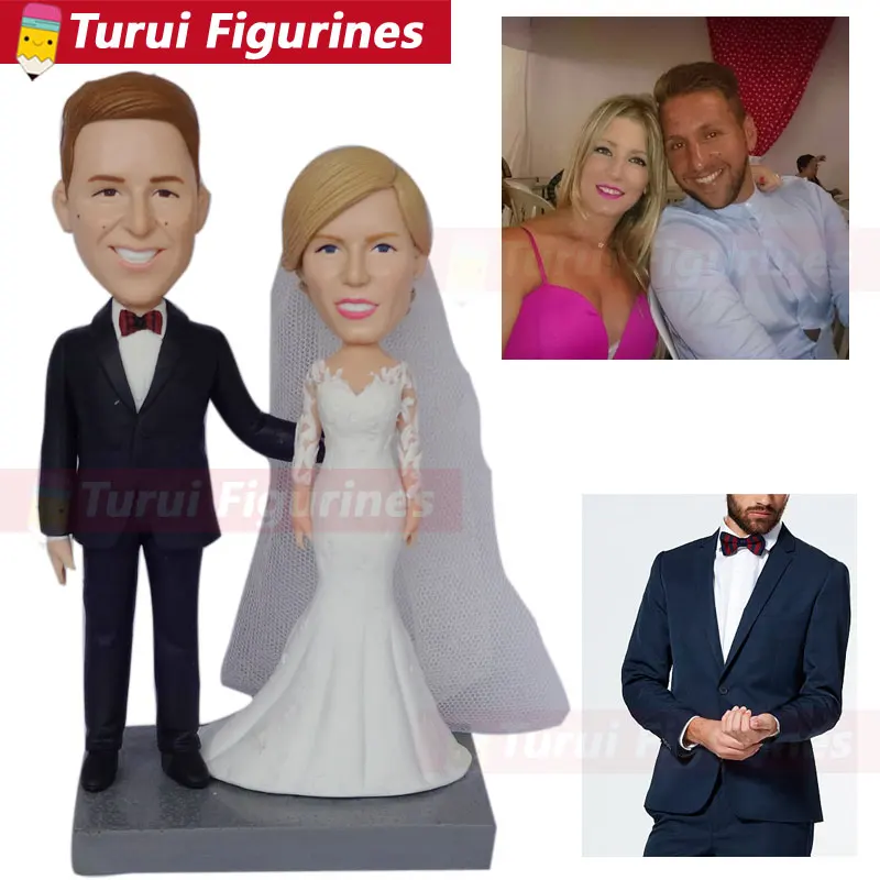 

Custom made bobbleheads from photo Custom Wedding Couple Bobblehead That Look Like You wedding cake toppers silhouette statue