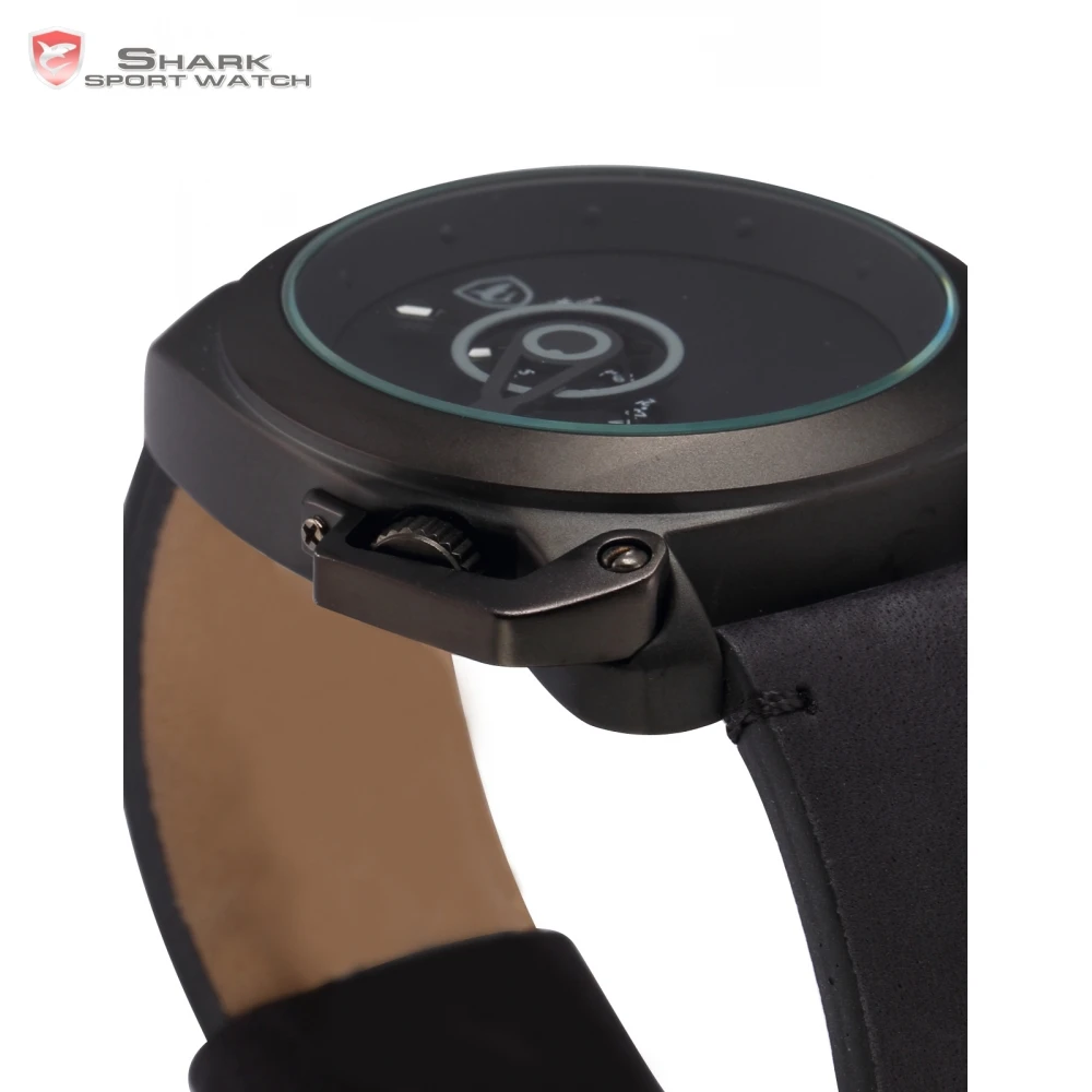Tawny Shark Sport Watch Black Special Date Classic Design Leather Band Military Quartz Men Clock Relogio Masculino /SH447 | Наручные часы