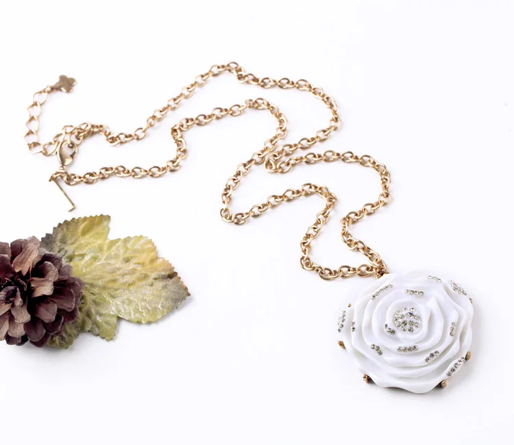 Модное изящное ожерелье с длинным цветком ручной работы длинные подвески духи 2017