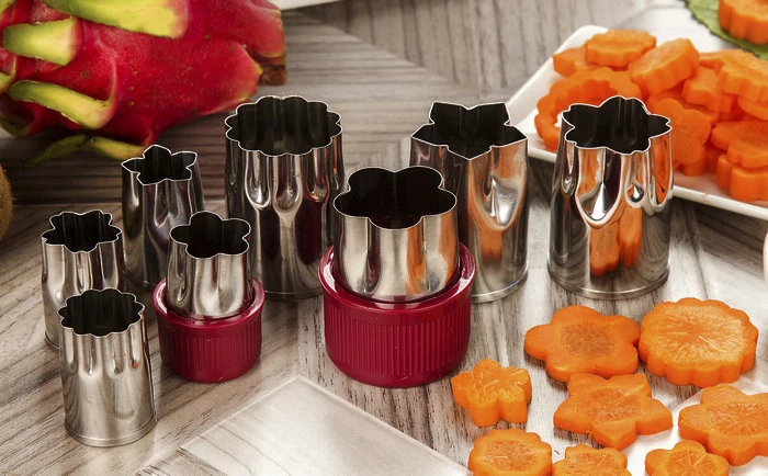 8pcs/Set Stainless Steel Puzzle Fruit Vegetable Cutter Kitchen Tools Mold Flower Shape Cookie Fondant Pastry Mould Accessories | Дом и сад