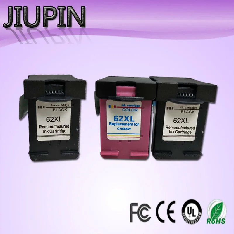 Картридж чернильный JIUPIN 3PK совместимый с 62XL для hp62 62 5640 5660 7640 5540 5544 5545 5546 5548 Officejet 5740