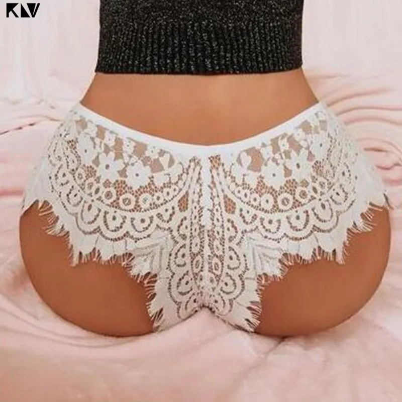 KLV эротические прозрачные трусики нижнее белье ажурные крючком ресницы