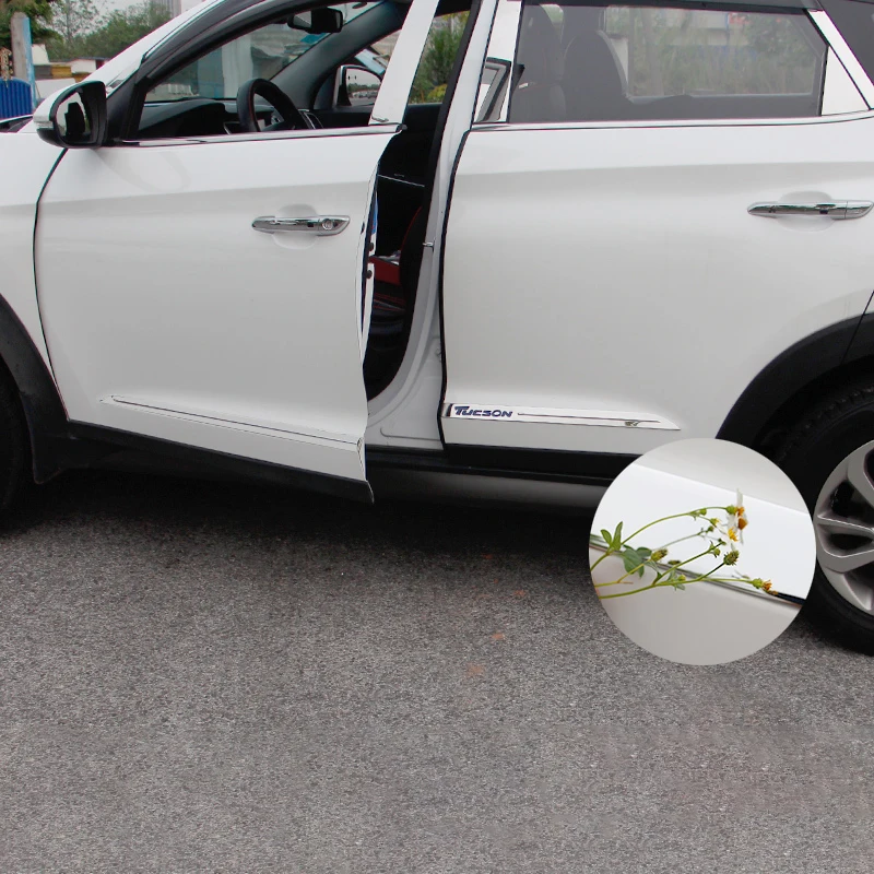 Отделка корпуса из нержавеющей стали дверная кромка против царапин анти-столкновения полосы модификации аксессуары для hyundai Tucson