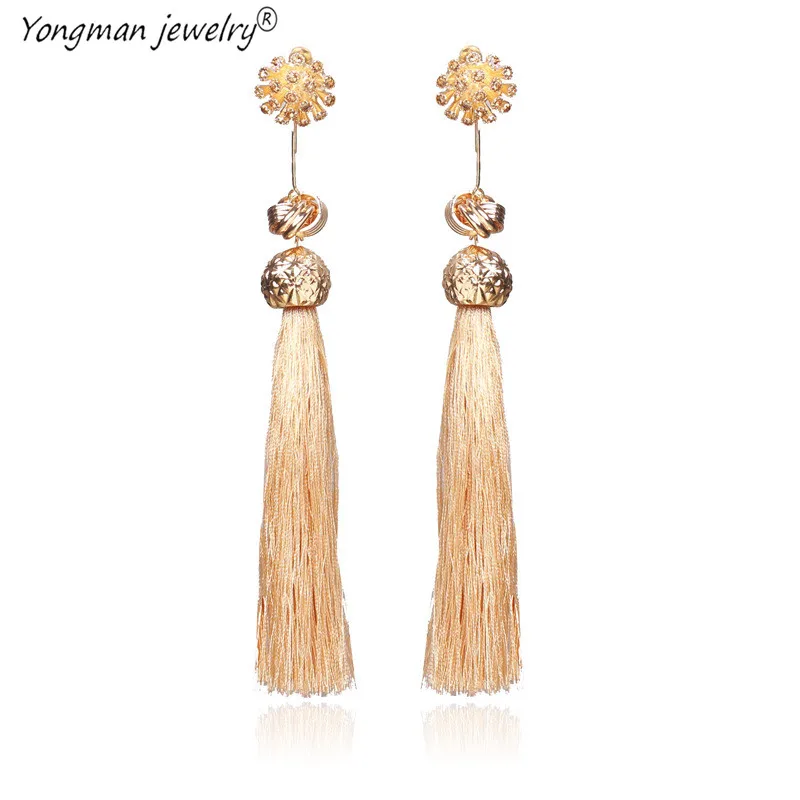 YONGMAN ювелирные изделия 2018 Новая мода кисточкой серьги Boho чешского долго