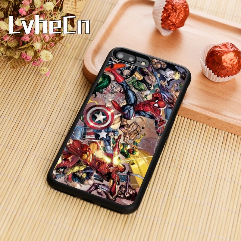 LvheCn DC Marvel герои Мстители чехол для телефона с логотипом iPhone 5 6 6s 7 8 плюс размер 11 pro