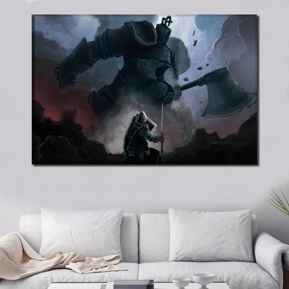 Модульный постер Dark Souls Game Warrior Картина на холсте 1 панель настенное искусство