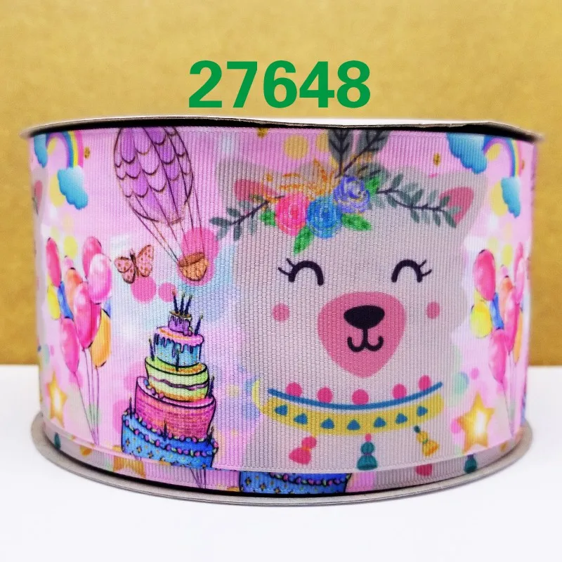 Бесплатная доставка 50 ярдов мультфильм печатных grosgrain ленты 27962 | Дом и сад