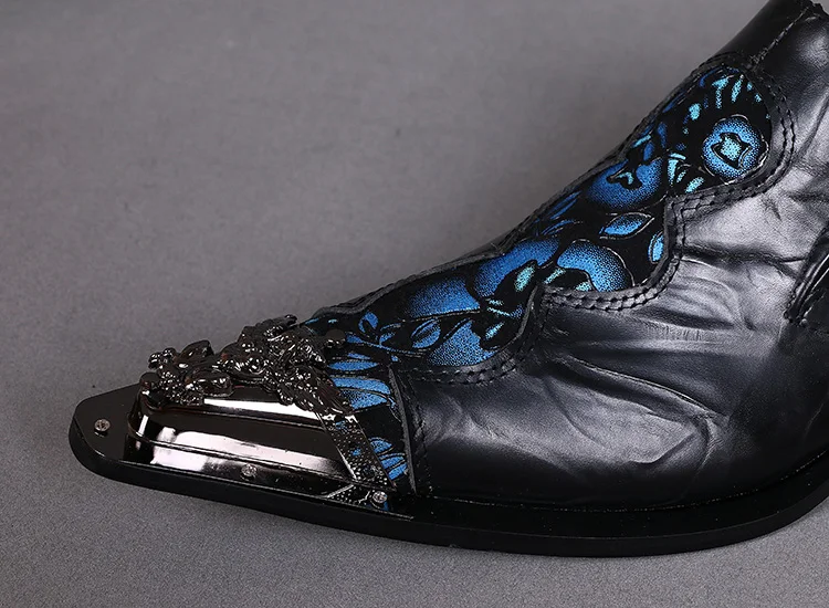 2016 Новых Людей Способа Бунт Острым Носом Кожаные Ботинки Квартиры Печатает