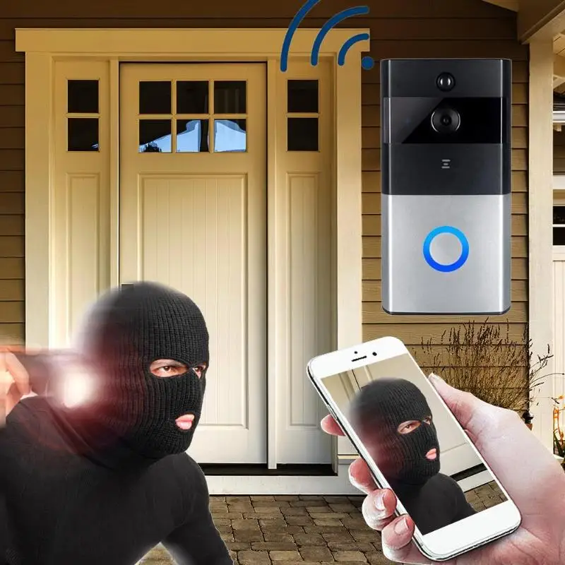 Умная Wi-Fi ip-видеокамера дверной звонок визуальная домофонная сигнализация Безопасность кольцевой кулачок дверной настенный удаленный активный Пробуждение беспроводное соединение