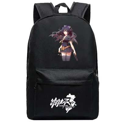 8 Honkai Impact 3 Печать Backapck Kiana caslana Косплей сумки холщовые школьные сумки для девочек-подростков дорожные сумки через плечо - Цвет: 8