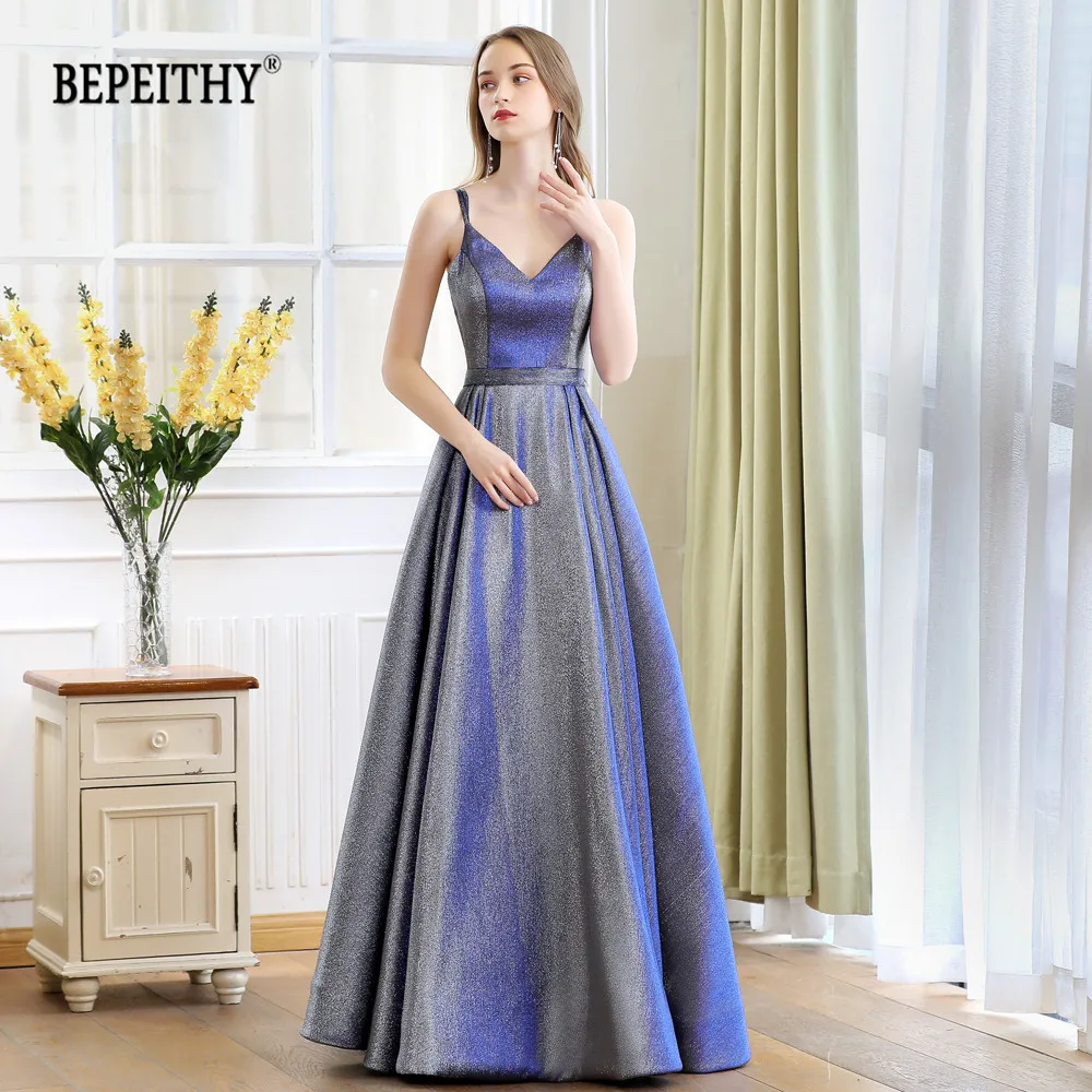 Robe De Soiree светоотражающее платье с v образным вырезом длинное вечернее вечерние