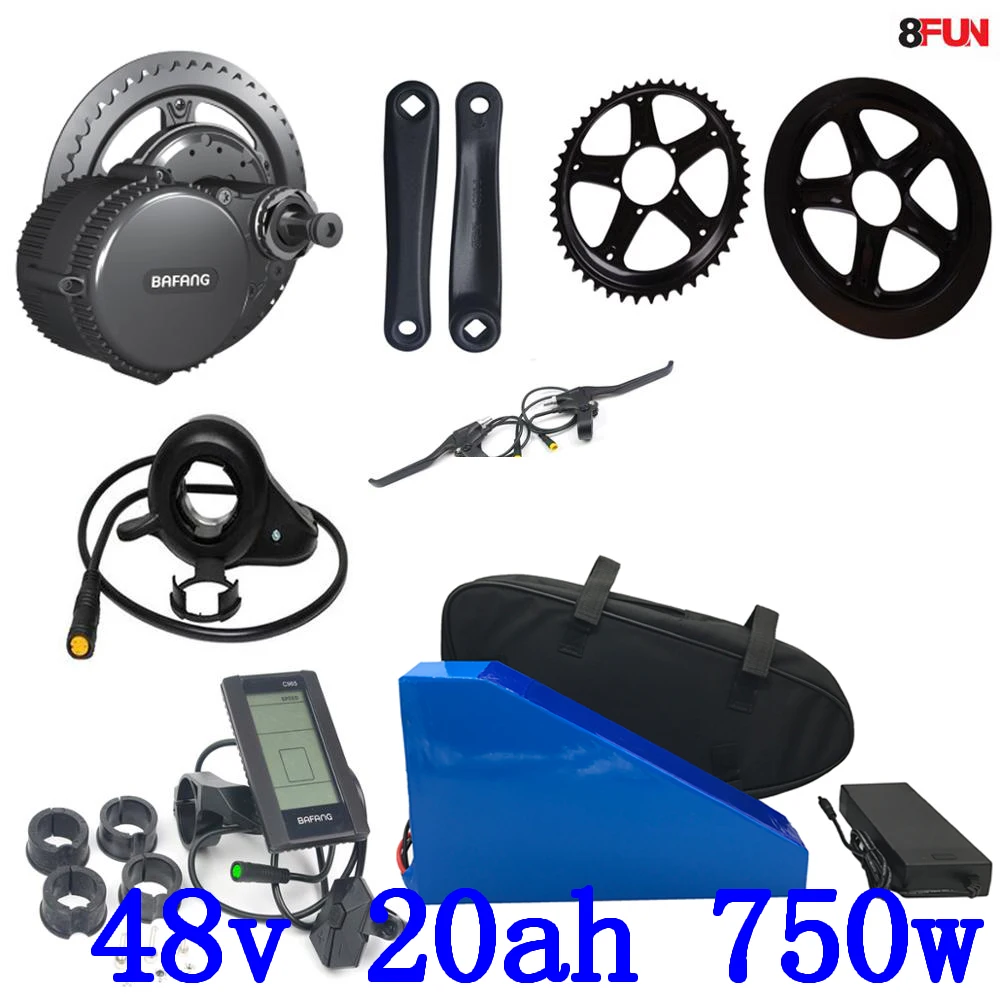 

48V BBS02B BBS02 Bafang 48V 750W mid drive electric motor kit with 48V 20AH Lithium-ion Electric Bike battery and charger
