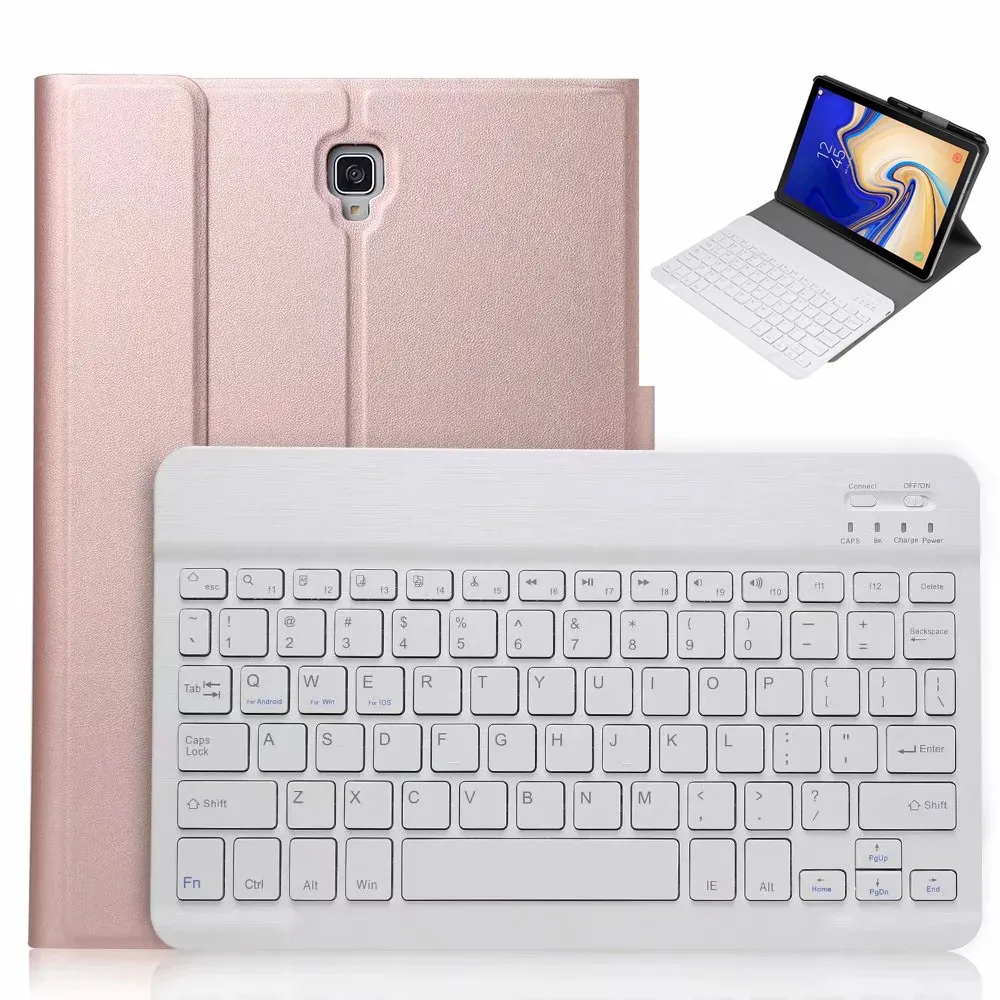 6-в-1 Для samsung Galaxy Tab A 10,5 дюймов SM-T590 SM-T595-Printed Smart Cover чехол+ Bluetooth клавиатура+ сумка+ стилус+ Защитная пленка на экран+ влажные салфетки - Цвет: DETACHABLE KEYBOARD