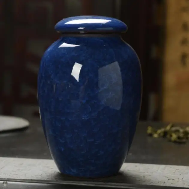 Blue Небольшой лаконичный керамический ледяной ящик для чая, мини контейнер для хранения, чайная банка, герметичный контейнер для конфет и чая, аксессуары - Цвет: Blue