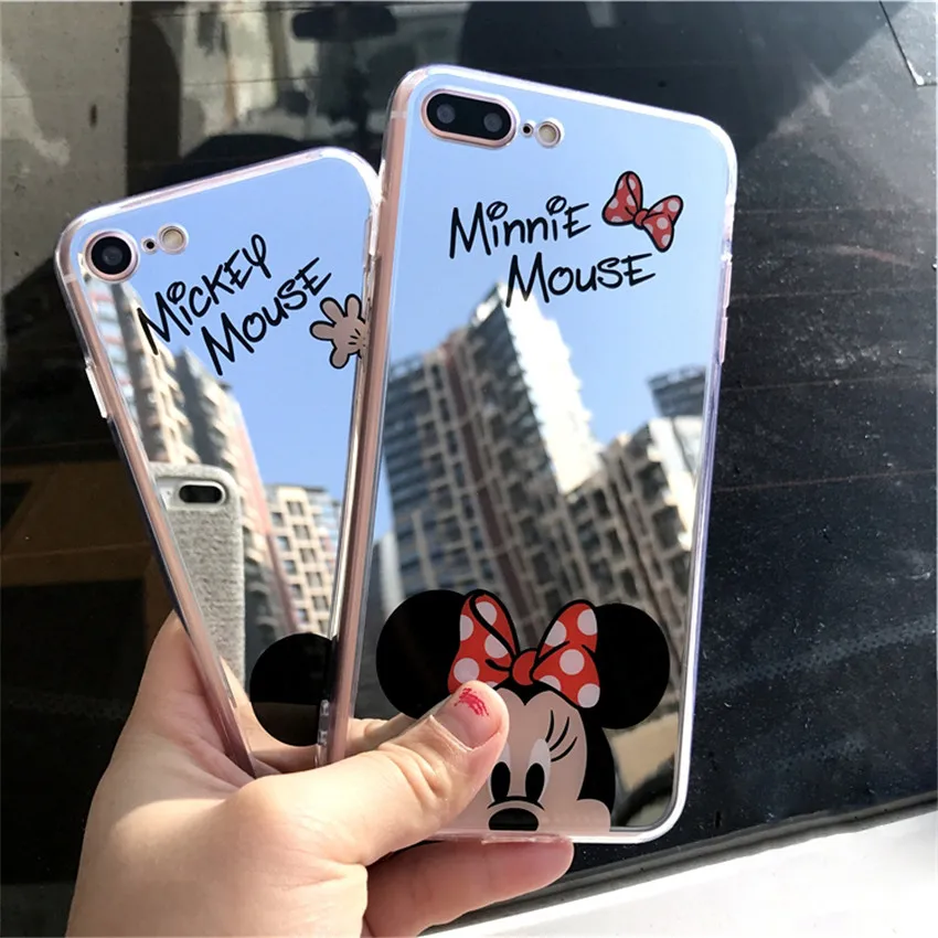 High Quality Phone Case For iPhone X Xs Max Xr 8 7 5 6 s SE 5s Plus 6sPlus 7Plus 8Plus Mickey Minnie Mirror Cover TPU Casing |