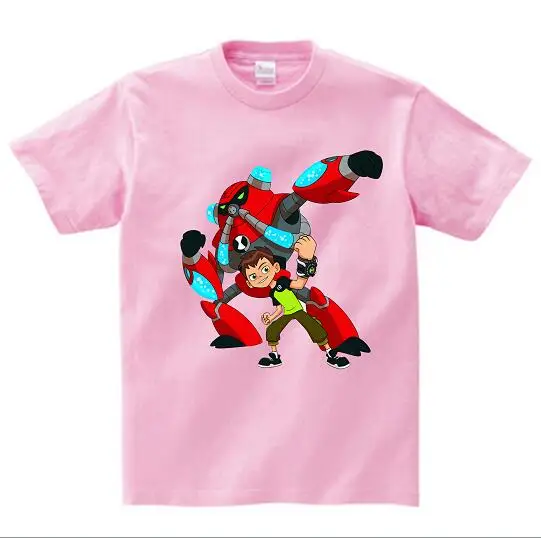 pink childreT-shirt Г. Летние топы, костюмы Бена 10, футболка для мальчиков футболки с короткими рукавами для мальчиков Спортивная одежда детская с коротким рукавом с героями мультфильмов MJ - Цвет: pink childreT-shirt