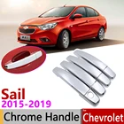 Для Chevrolet New Sail 2015  2019 роскошный хромированный чехол для внешней двери аксессуары для автомобиля наклейки Набор отделки 2016 2017 2018