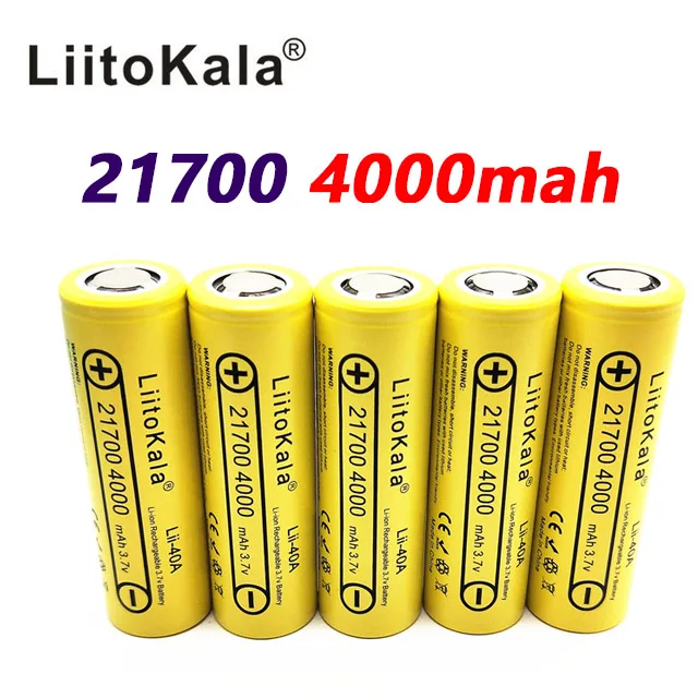LiitoKala Lii-40A 21700 4000 mah Li-Battery Ni 3 7 V 40A для электронной сигареты Mod / Kit скорость загрузки