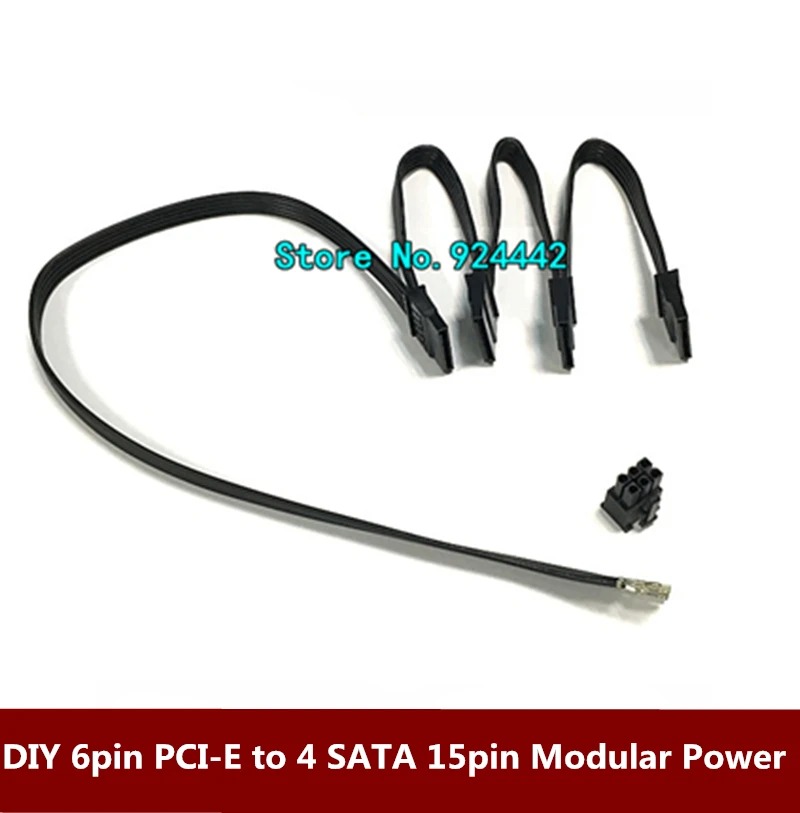 Модульный блок питания DIY 6Pin PCI-E к 4 SATA Molex 15pin для серии Seasonic KM3/seasonic SS-620GM/V850/SF600 |