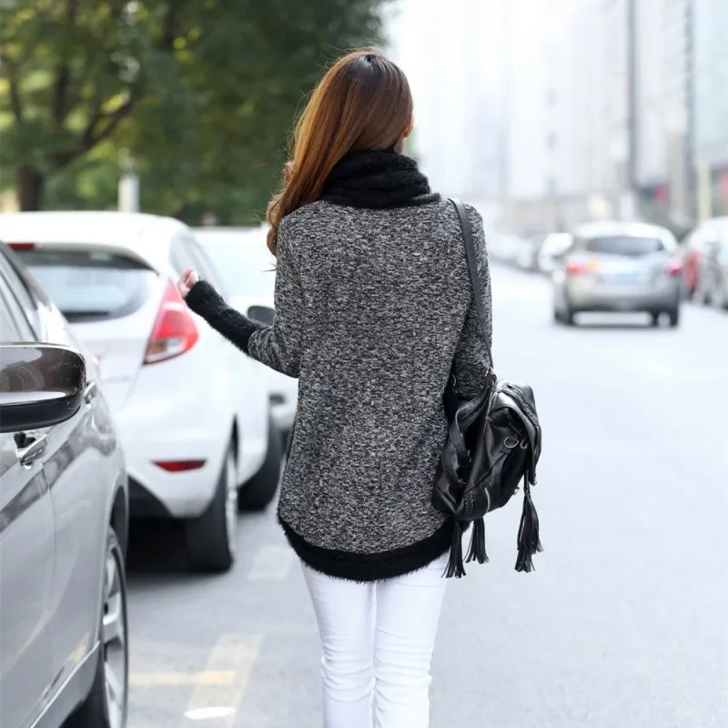 Autumn/winter 2014 the Korean version of women's plus size sweater long sleeve t large zip around wallet easing new sweatshirts | Женская