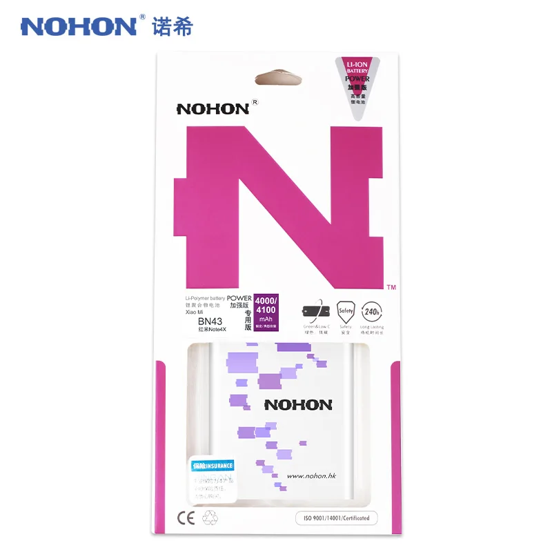 Оригинальный игровой аккумулятор NOHON BN43 для Xiaomi Redmi Note 4X Redrice Note4X 4100mAh литий-ионная