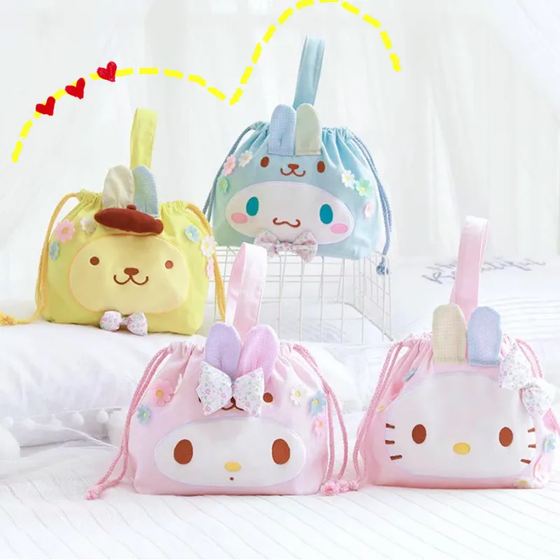 1 шт. милые плюшевые сумки с героями мультфильма «Пасха», My Melody Cinnamoroll Pudding Dog, аниме-кошелек, косметичка для девочек, подарки для влюбленных
