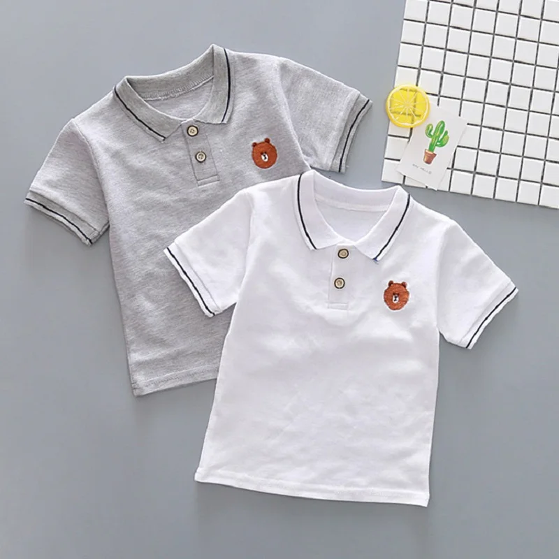 summer new Boys short-sleeved clothing sets Baby boy cotton cartoon lapel T-shirt top + shorts Suit 2pcs Children clothes |