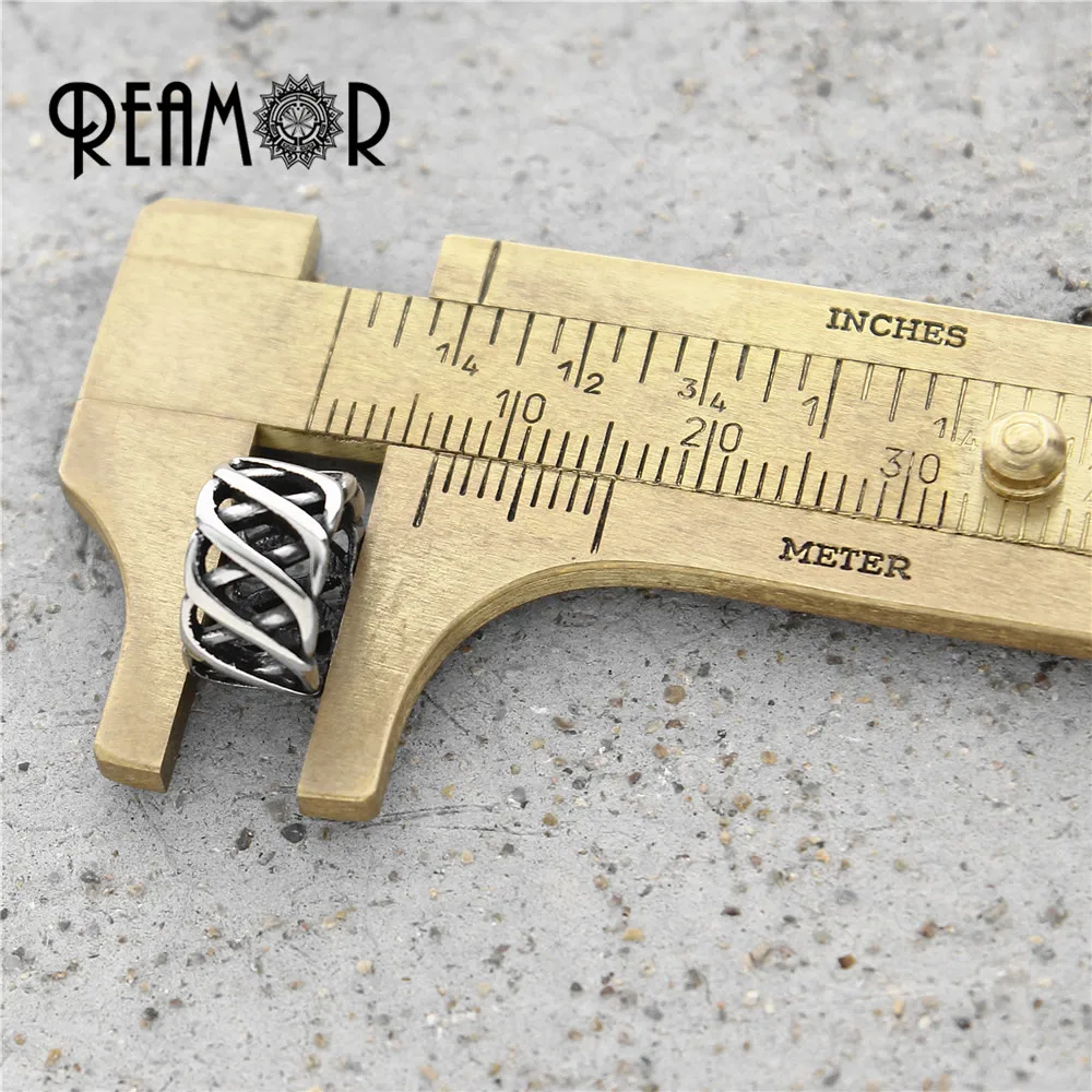 REAMOR из нержавеющей стали большое отверстие тибетские вязанные Полые бусины для