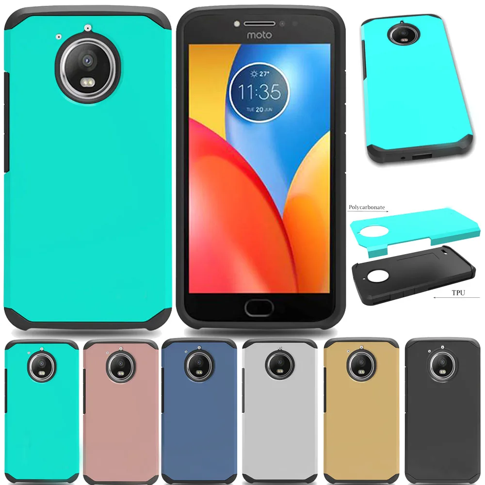 Двухслойный армированный чехол из ТПУ и поликарбоната для Moto E4 Plus ударопрочный