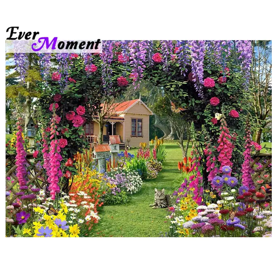 Алмазная картина Ever Moment с цветами на дверь дома стразы мозаикой полностью