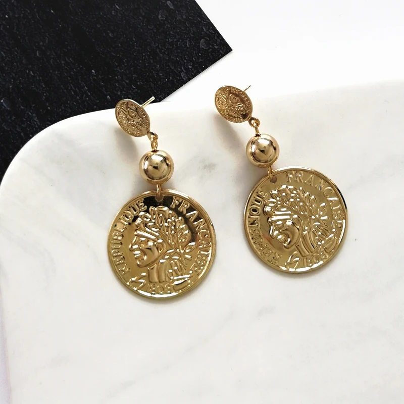 B57 Retro Vintage lace figure Lady Metal Earrings Ear Stud Statement Earring Brincos Rome Wedding | Украшения и аксессуары