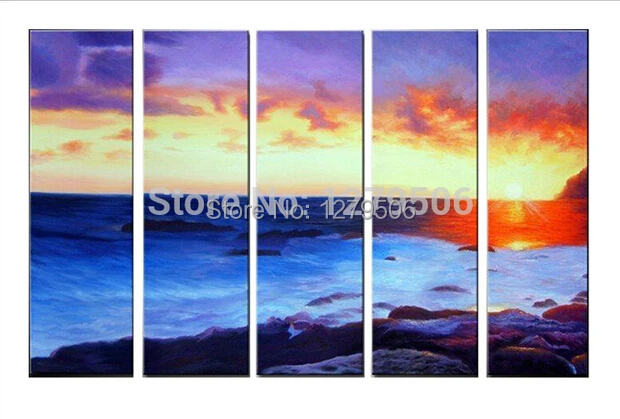 Ручная роспись современные абстрактные картины с морским пейзажем на холсте