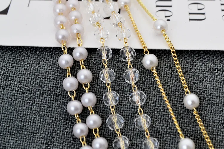 Серьги ручной работы DIY материал для серег латунная жемчужная Цепочка Из Бисера