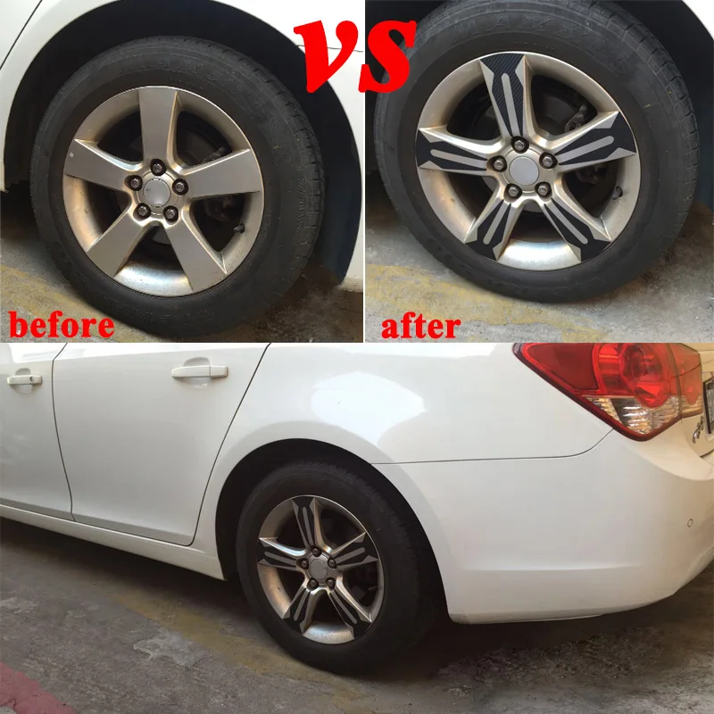 20 шт. забавные наклейки втулки на колеса автомобиля из углеродного волокна обод и