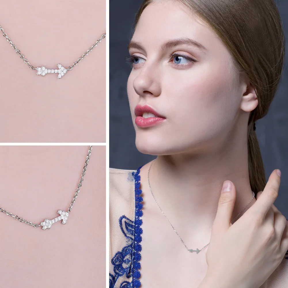 Jewelryдворца любовь стрелка круглое ожерелье чистое серебро 925 45 см ювелирные