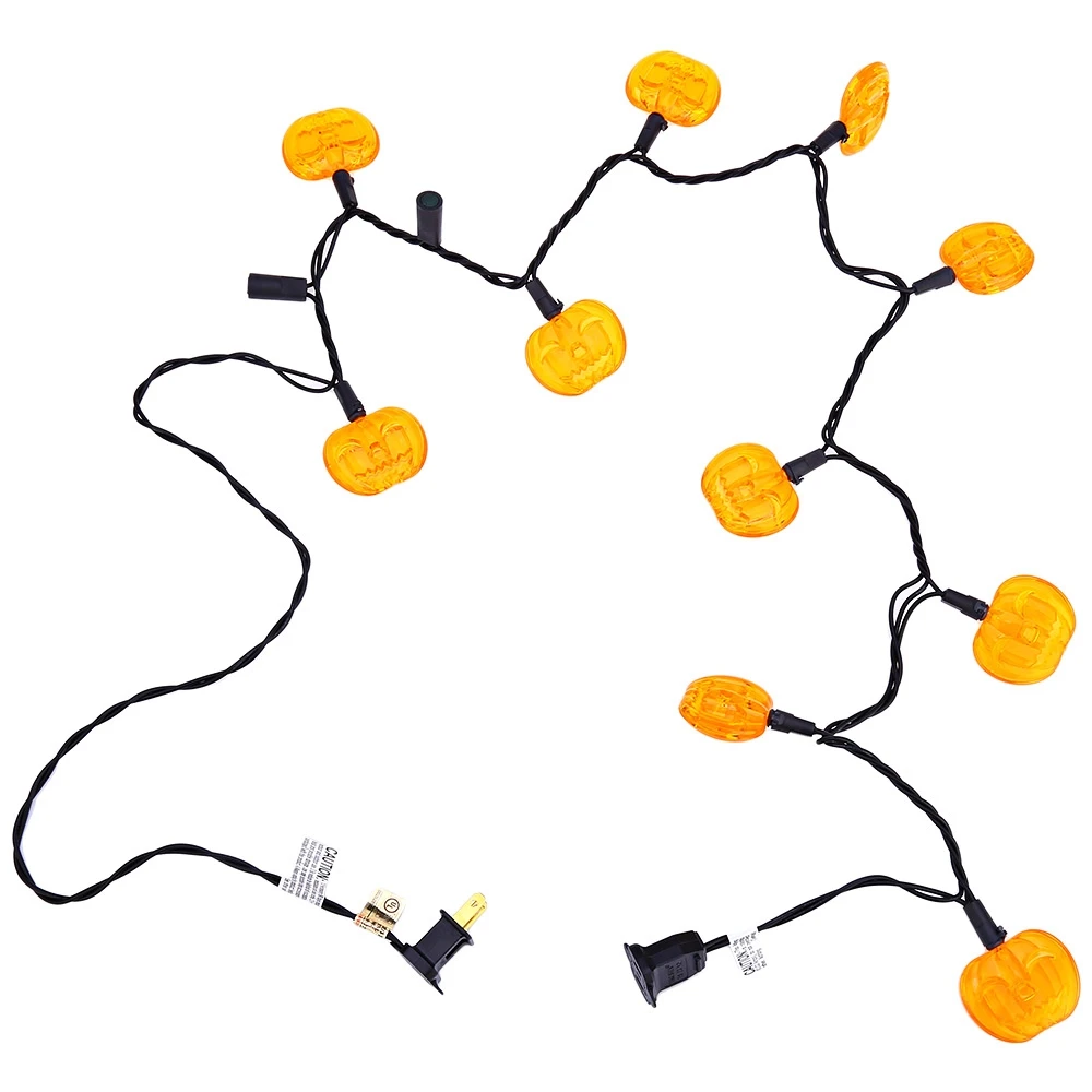 10 LEDs Halloween Pumpkin String Lamp Hallowmas Festival Party Holiday Decorative Lantern Light 2M /AC 110V /US plug | Дом и сад
