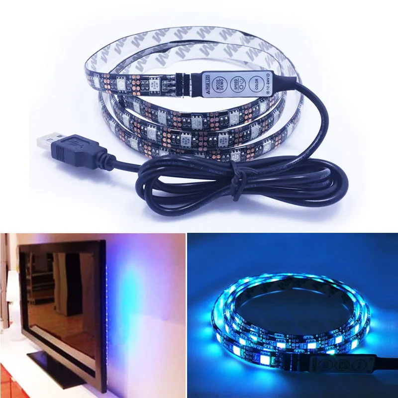 5 В USB Яркий RGB светодиодный свет Газа Водонепроницаемый 60 светодиодный/м SMD 5050