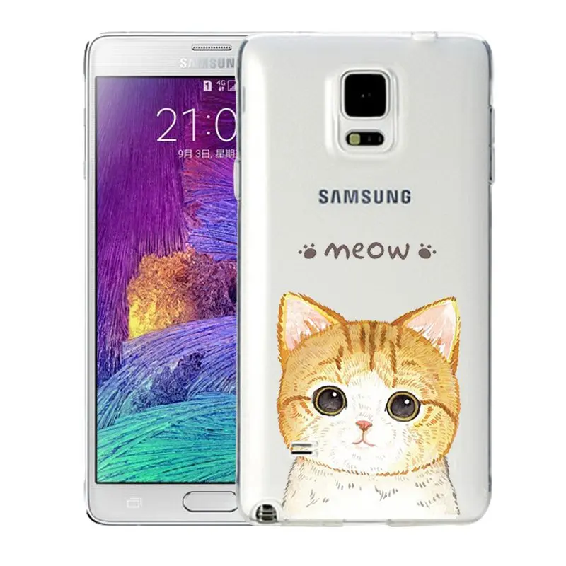 Qmswei мягкий чехол для телефона из ТПУ samsung S8 s6 s7 edge s4 s5 s3 C5 C9 note3 note4 note5 Ясно Cat с