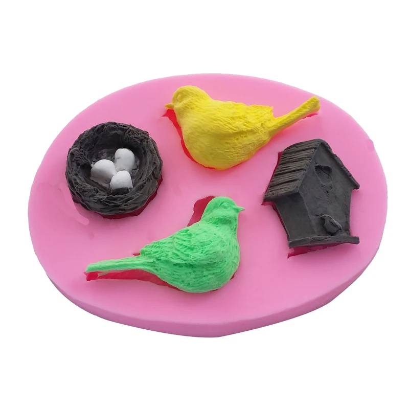 Fondant Bird House Nest инструменты для приготовления пищи силиконовая форма торта