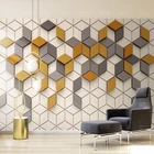 3D стерео фотообои YOUMAN, 3D настенные росписи, настольные обои, желтые геометрические обои для спальни, KTV, декор для бара