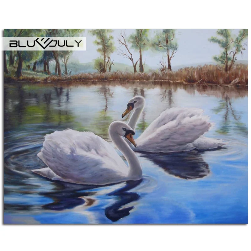 Алмазные мозаичные животные наборы для вышивки крестиком Лебединое озеро
