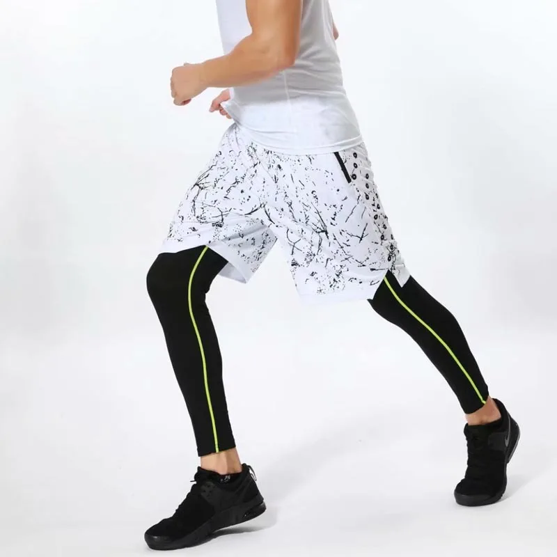 Мужские спортивные шорты для бега фитнеса дышащие мужские на молнии с карманом