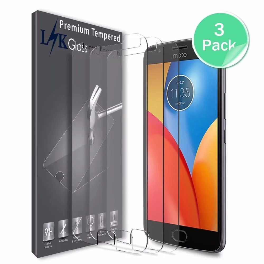 Для [3 упак.] Motorola Moto e4/мото E (4th поколения) Экран протектор LK [закаленное glasss] с [не